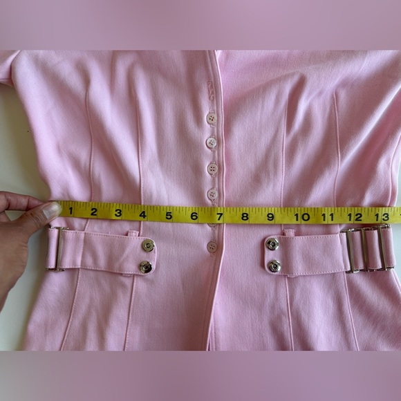 Vintage 90s Y2K Vertigo Light Baby Pink Button Up Shirt Jacket Size S - Picture 13 of 15